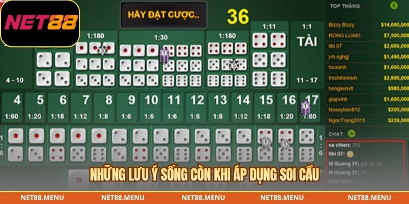 Những lưu ý sống còn khi áp dụng soi cầu