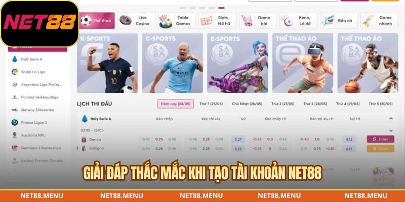 Giải đáp thắc mắc khi tạo tài khoản NET88